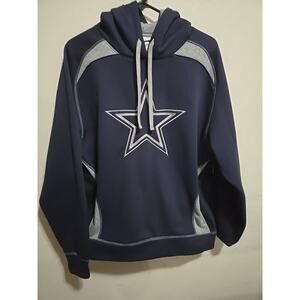 Dallas Cowboys Authentic NFL Hoodie Sweatshirt Blue Gray Embroidered Star EUC L